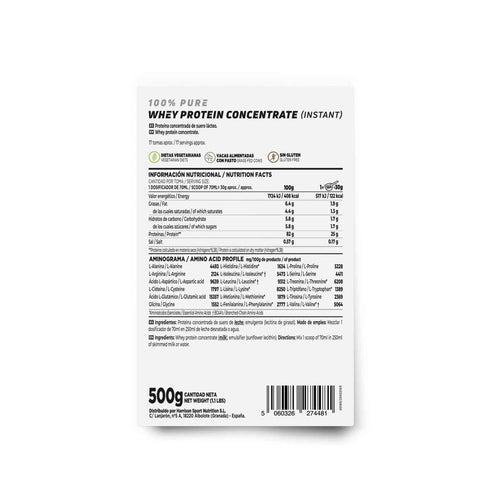 100% WHEY PROTEIN CONCENTRATE 500g SIN SABOR