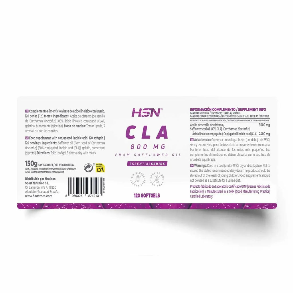 HSN CLA VEGANO 800mg (ÁCIDO LINOLEICO CONJUGADO) - 120 perlas