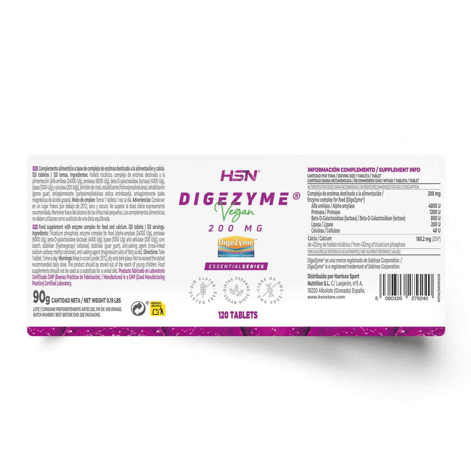 HSN DIGEZYME 200MG - 120 veg caps