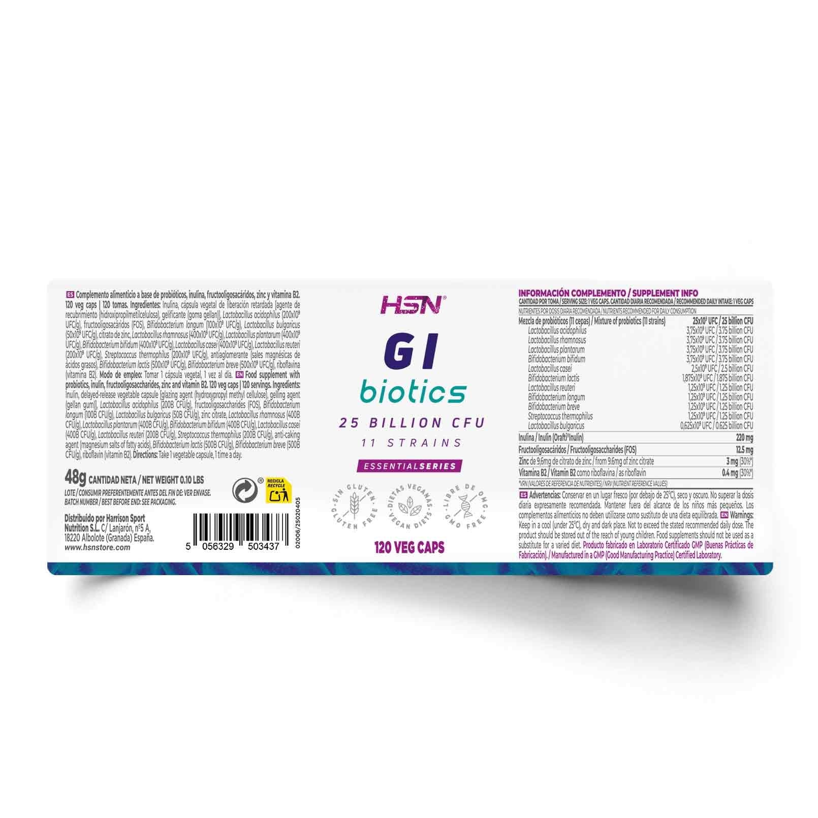 HSN GI BIOTICS (PROBIÓTICOS) 25B UFC - 120 veg caps