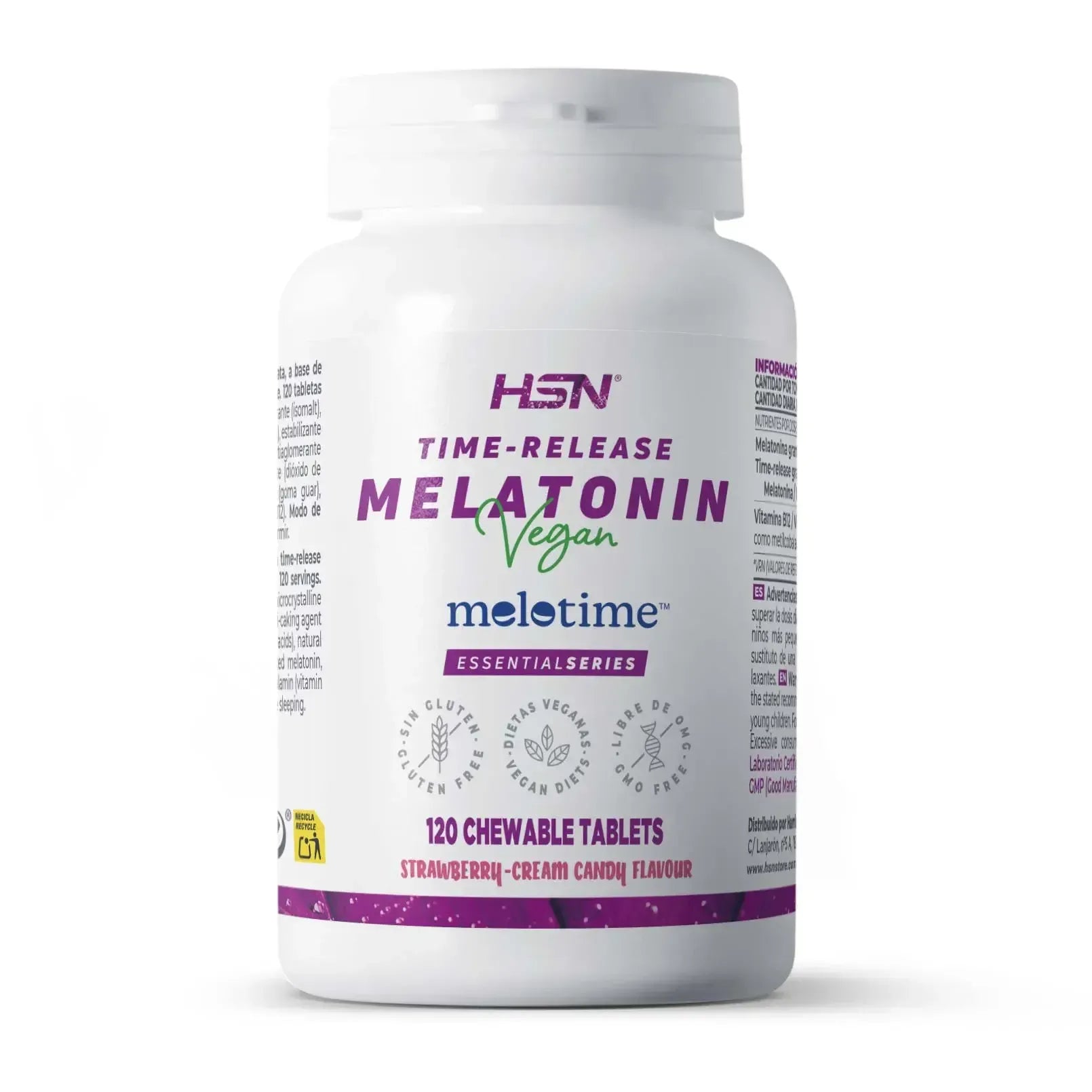 HSN MELATONINA DE LIBERACIÓN SECUENCIAL (1,9mg Melotime™) - 120 tabletas masticables
