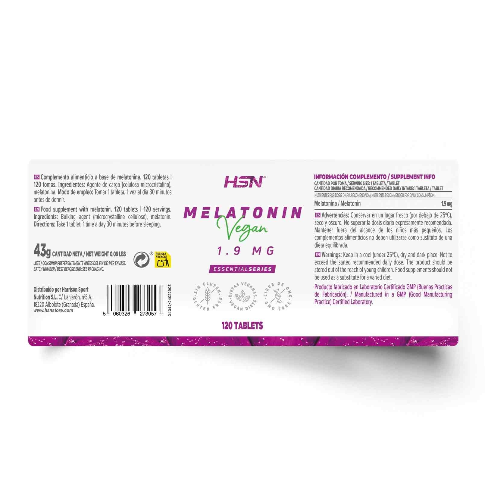 HSN MELATONINA 1,9mg - 120 tabs