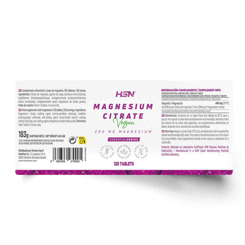 HSN CITRATO DE MAGNESIO (200mg MAGNESIO) - 120 tabs
