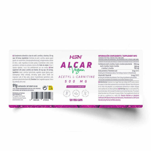 HSN ACETIL L-CARNITINA (ALCAR) 500 mg - 120 caps