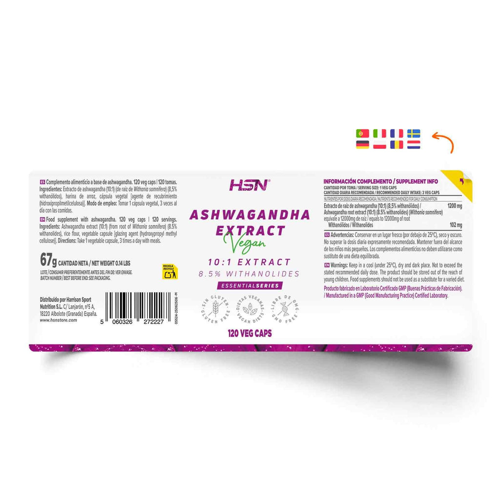 HSN EXTRACTO DE ASHWAGANDHA (10:1) 400 mg - 120 caps