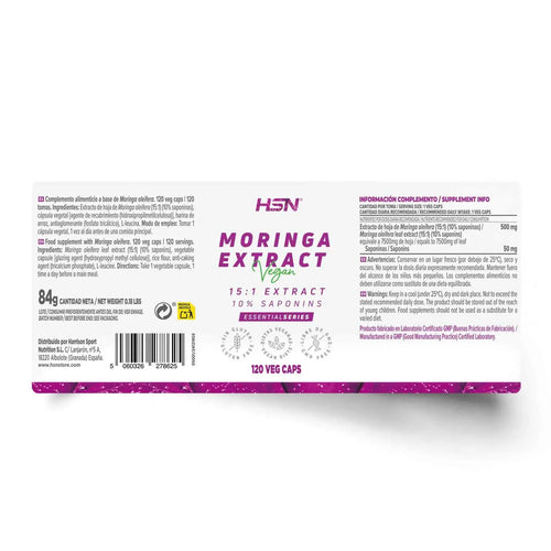 EXTRACTO DE MORINGA OLEIFERA (15:1) 500mg - 120 veg caps