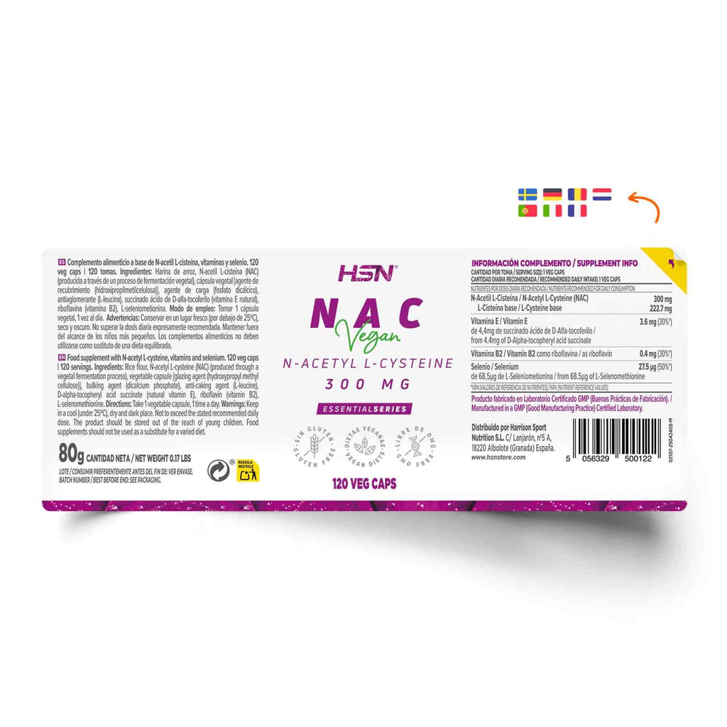 HSN NAC (N-ACETIL-L-CISTEINA) 300mg - 120 caps