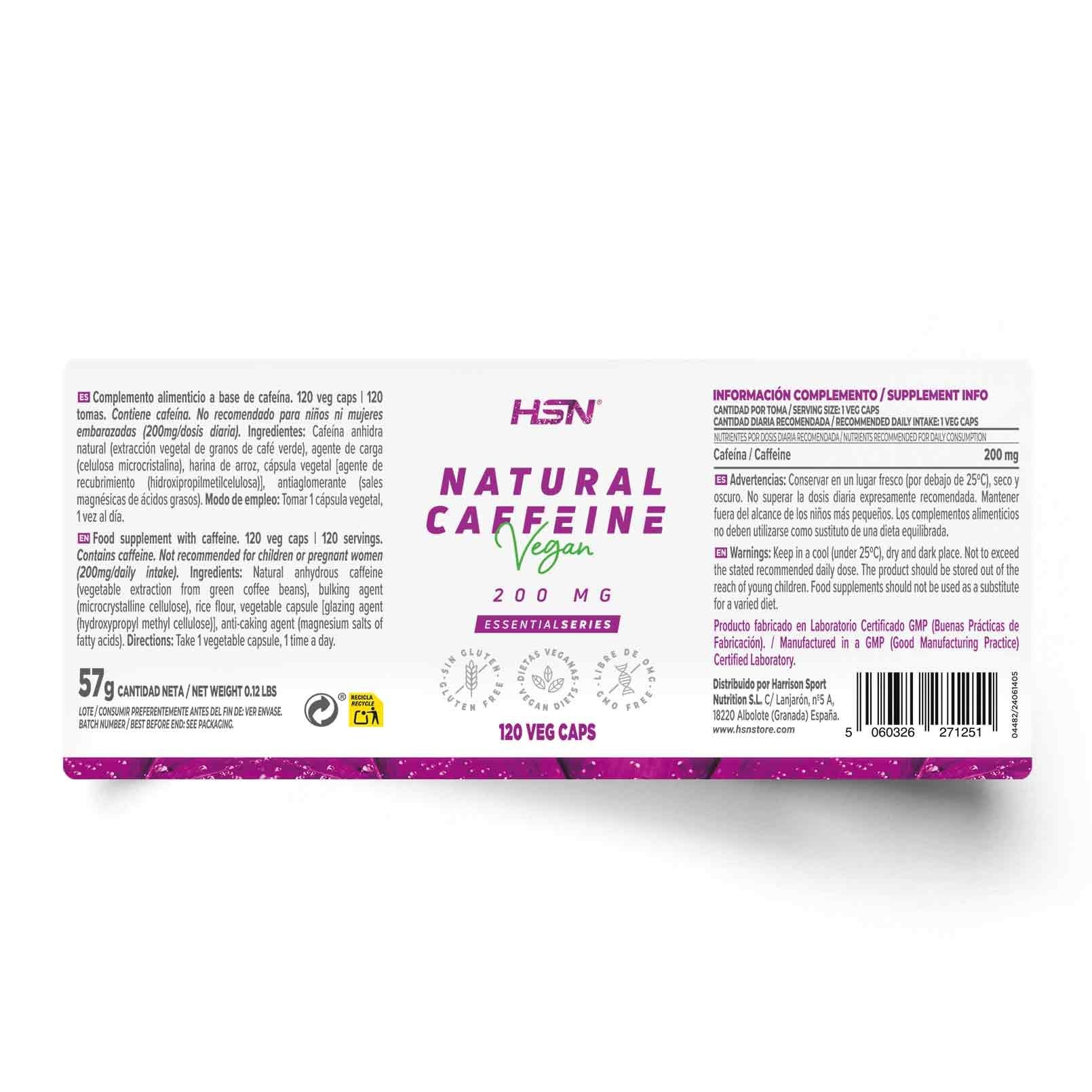 HSN CAFEÍNA NATURAL 200 mg - 120 caps