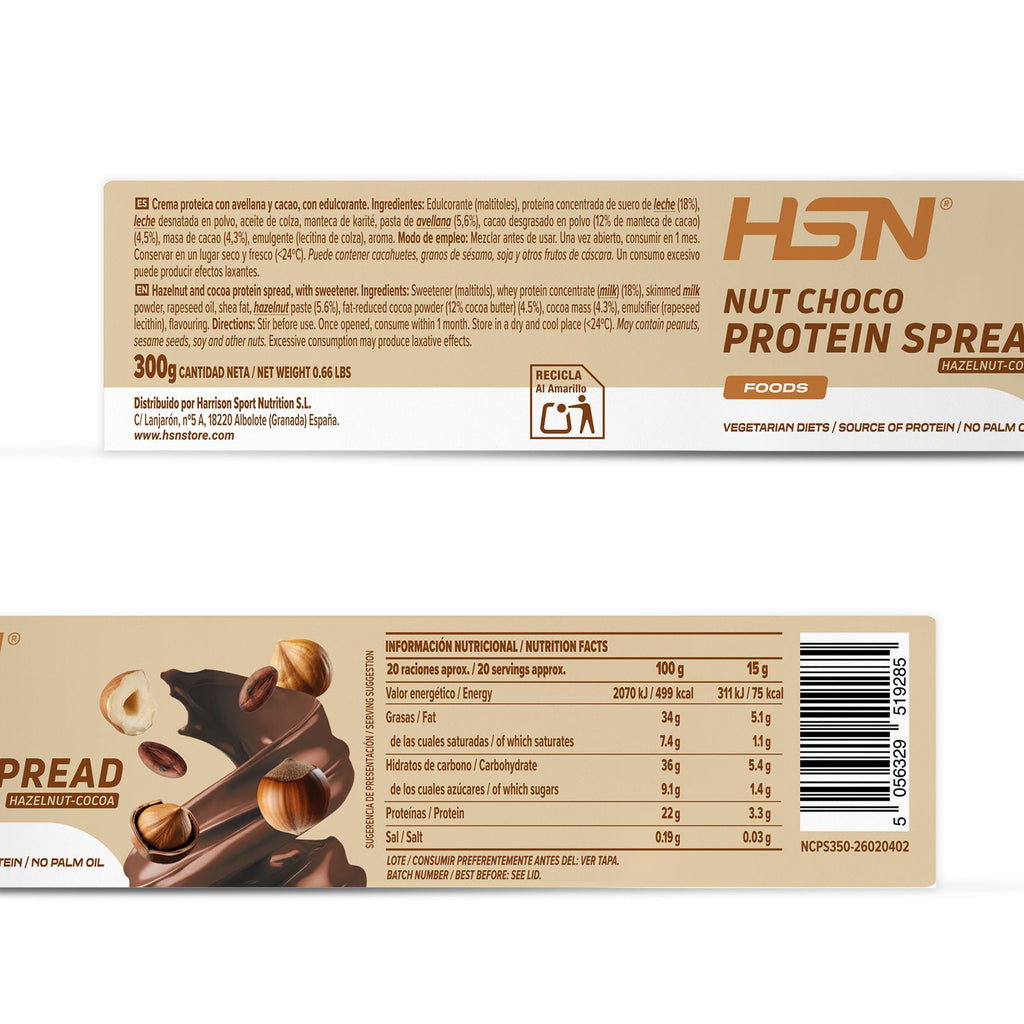 HSN CREMA PROTEICA DE CACAO Y AVELLANA