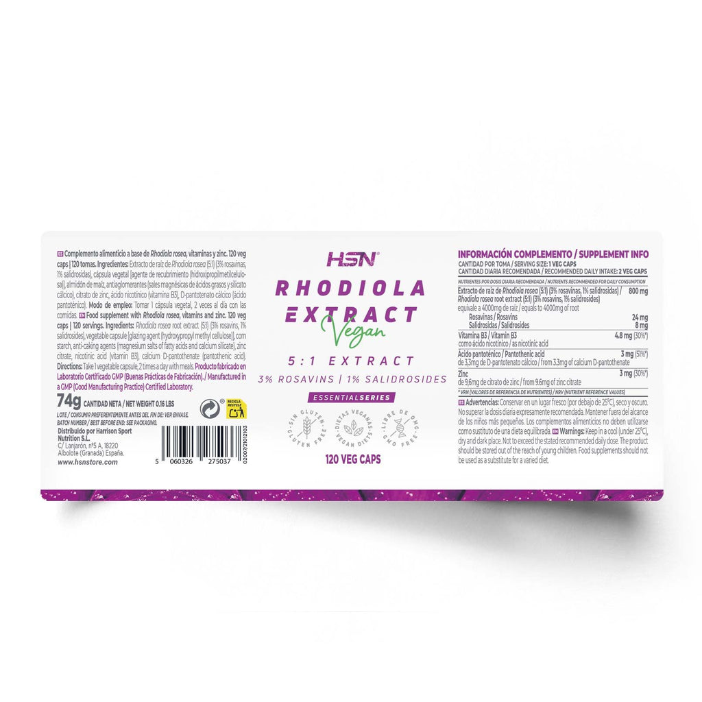 HSN EXTRACTO DE RHODIOLA ROSEA (5:1) 400mg - 120 caps